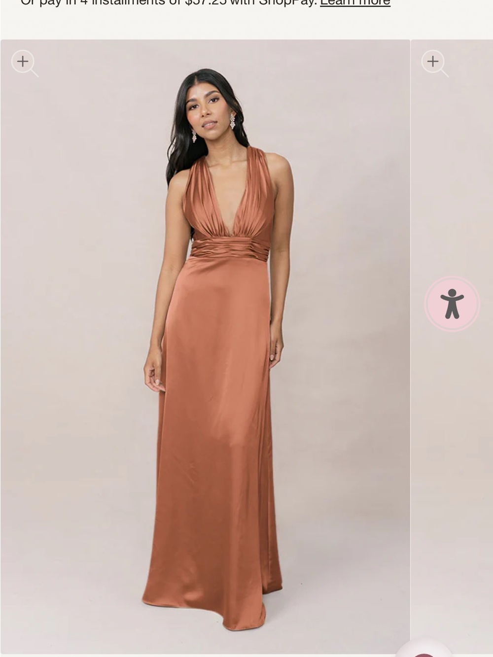 Revelry Satin Halter Maxi Dress in Copper